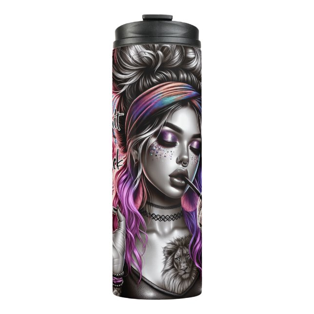 Expensive difficult and talks back sassy lady boss thermal tumbler (Front)