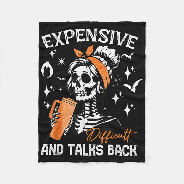 Expensive Difficult And Talks Ck Halloween Mama Sk Fleece Blanket (Front)