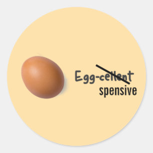 Expensive Egg-cellent Egg Classic Round Sticker