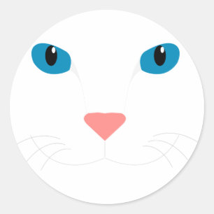 Expensive White Cat Classic Round Sticker