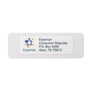 Experian Dispute Mailing Address Label Return Address Label