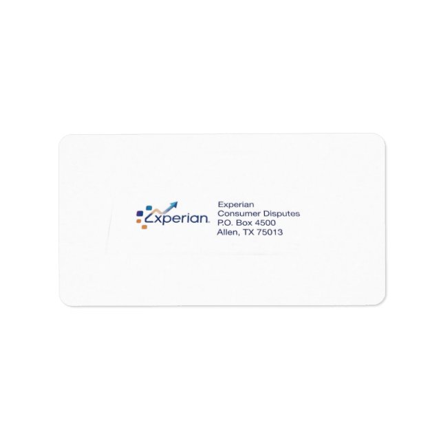 Experian Mailing Labels  (Front)