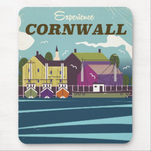 Experience Cornwall vintage travel poster Mouse Pad