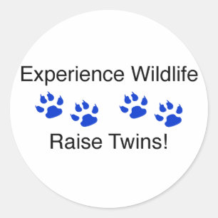 Experience Wildlife Raise Twins Classic Round Sticker