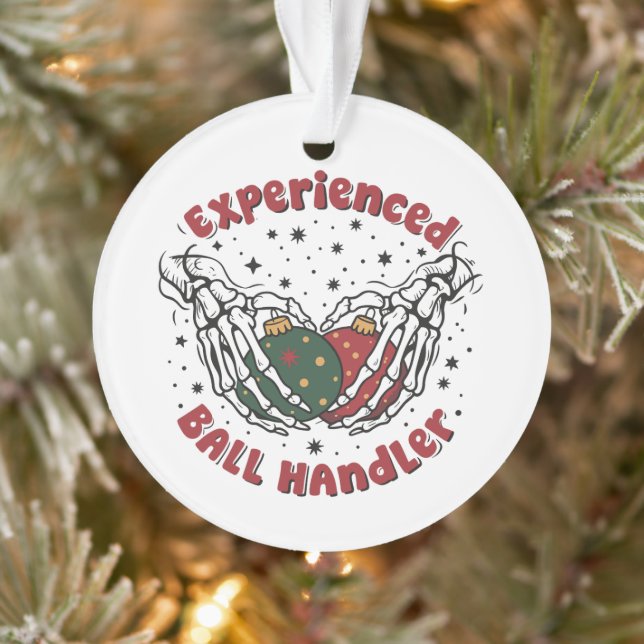 Experienced Ball Handler Christmas Skeleton Hand  Ornament (Tree)