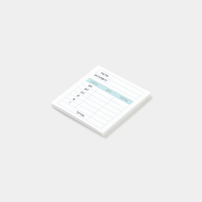 Experienced Bank Budgeting Withdrawl Notes (Angled)
