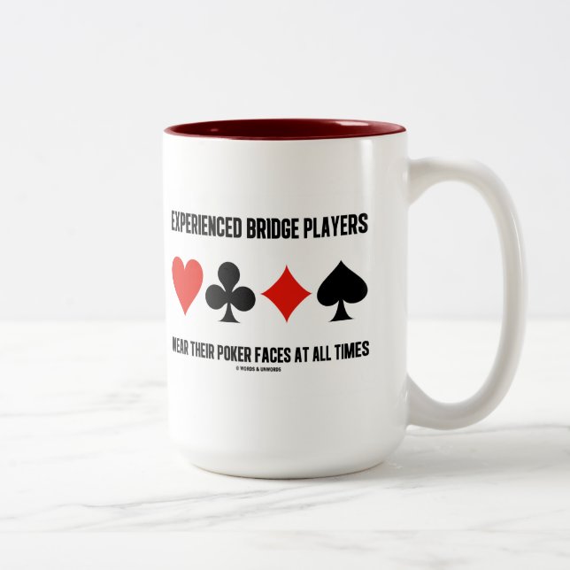 Experienced Bridge Players Wear Their Poker Faces Two-Tone Coffee Mug (Right)
