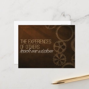 "Experiences teach wisdom" Motivation Affirmation Postcard