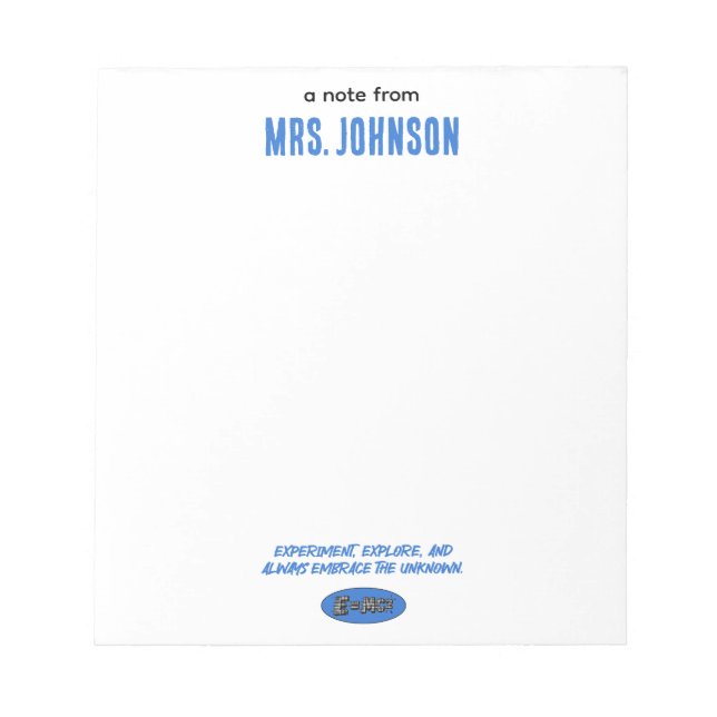 Experiment Explore Embrace Unknown | Science Notepad (Front)