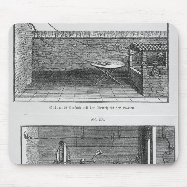 Experiment on frogs by Louis Galvani Mouse Pad (Front)