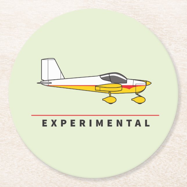 Experimental Aeroplane Round Paper Coaster (Front)