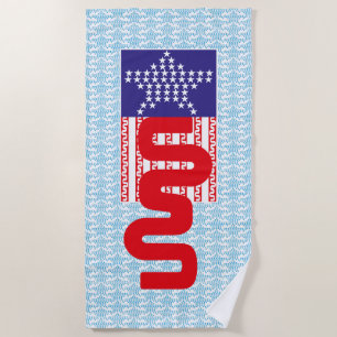 EXPERIMENTAL LOVE USA FLAG STARS BY MASANSER BEACH TOWEL