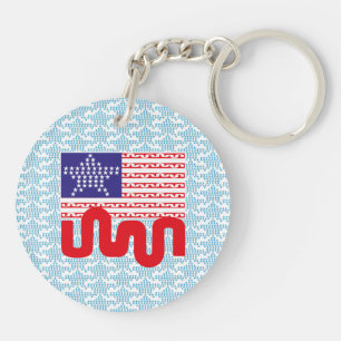 EXPERIMENTAL LOVE USA FLAG STARS BY MASANSER KEY RING