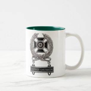 Expert Coffee Drinker Badge Two-Tone Coffee Mug