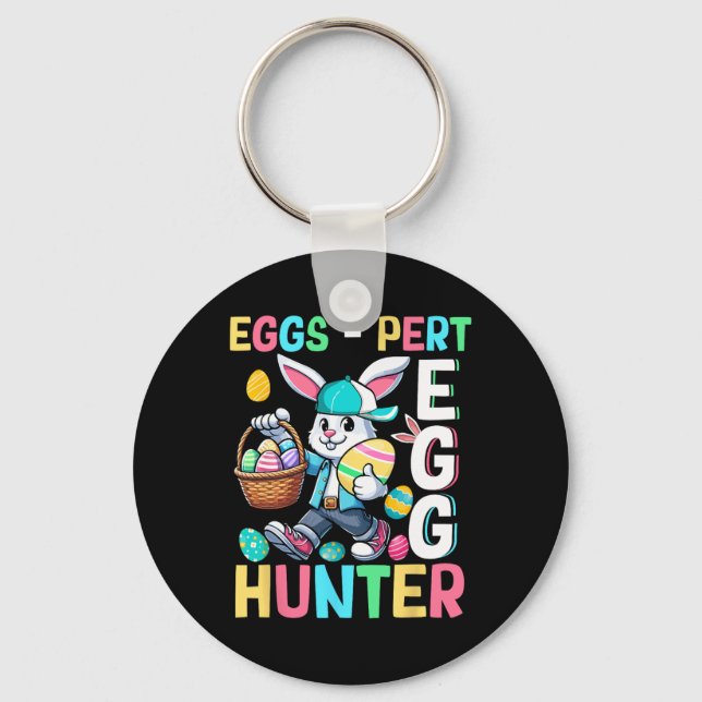 Expert Egg Funny Joke Hunter Easter Bunny Hunting  Key Ring (Front)