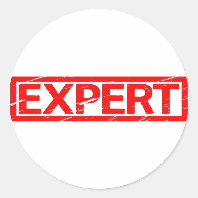 Expert Stamp Classic Round Sticker (Front)