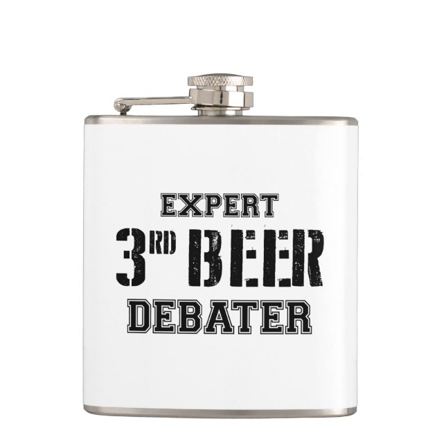 Expert Third Beer Debater Hip Flask (Front)