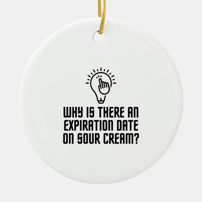 Expiration date on the sour cream ceramic ornament (Front)
