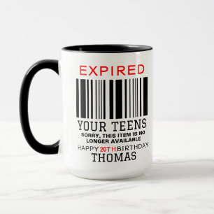Expired Your Teens  Personalised, 20th Birthday  Mug