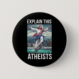 Explain This Atheists Jesus Skateboarding Funny Me 6 Cm Round Badge