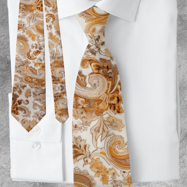 Exploded Paisley Pattern Floral Peach  Tie (Creator Uploaded)