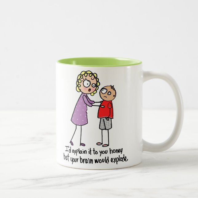 Exploding Brain Two-Tone Coffee Mug (Right)