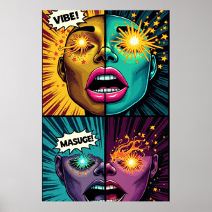 Exploding Eyes Pop Art Poster