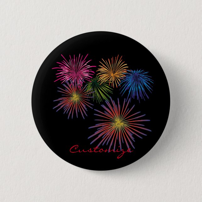 Exploding Fireworks Thunder_Cove 6 Cm Round Badge (Front)