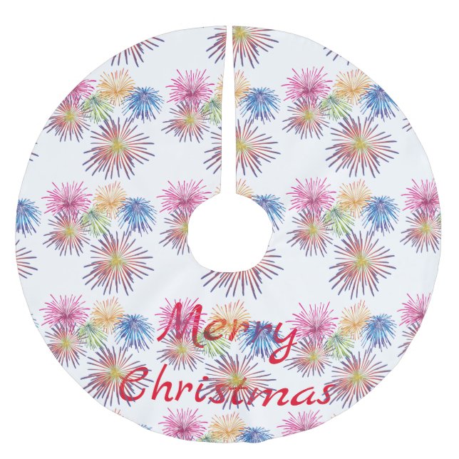 Exploding Fireworks Thunder_Cove Brushed Polyester Tree Skirt (Front)
