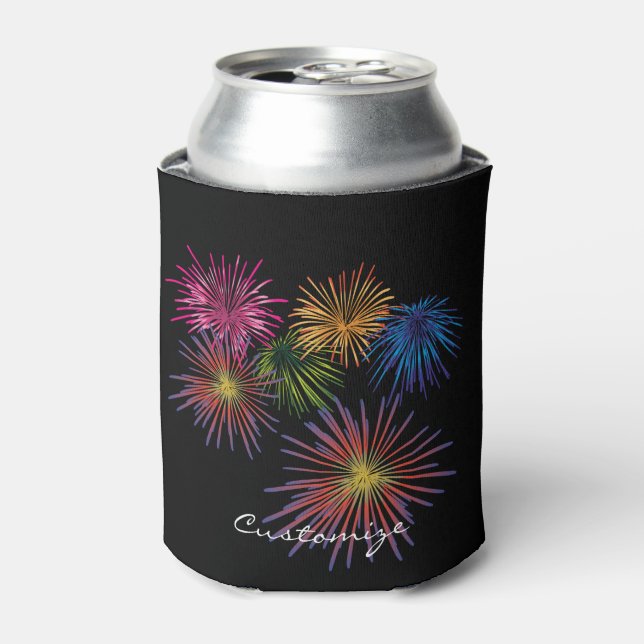 Exploding Fireworks Thunder_Cove Can Cooler (Can Front)