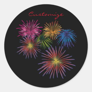 Exploding Fireworks Thunder_Cove Classic Round Sticker