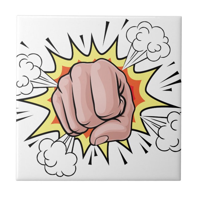 Exploding Fist Illustration Tile (Front)