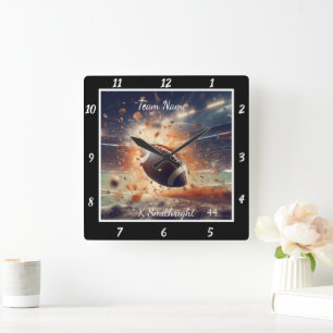 Exploding Football Custom Square Wall Clock