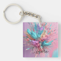 Exploding Paint Abstract Pink Turquoise Lilac