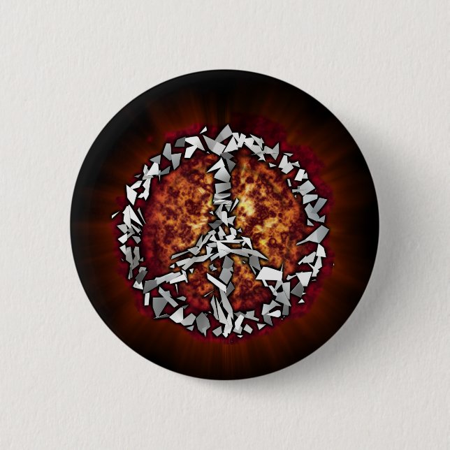 Exploding Peace Sign 6 Cm Round Badge (Front)
