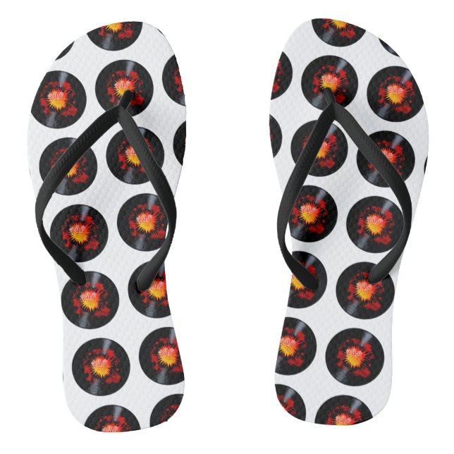 Exploding Pop Music Long Playing Record Thongs (Footbed)