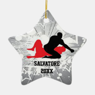 Exploding Star Wrestlers Christmas Ornament