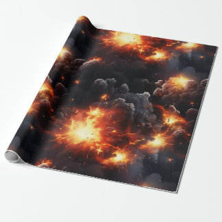 Exploding Stars in Space Wrapping Paper