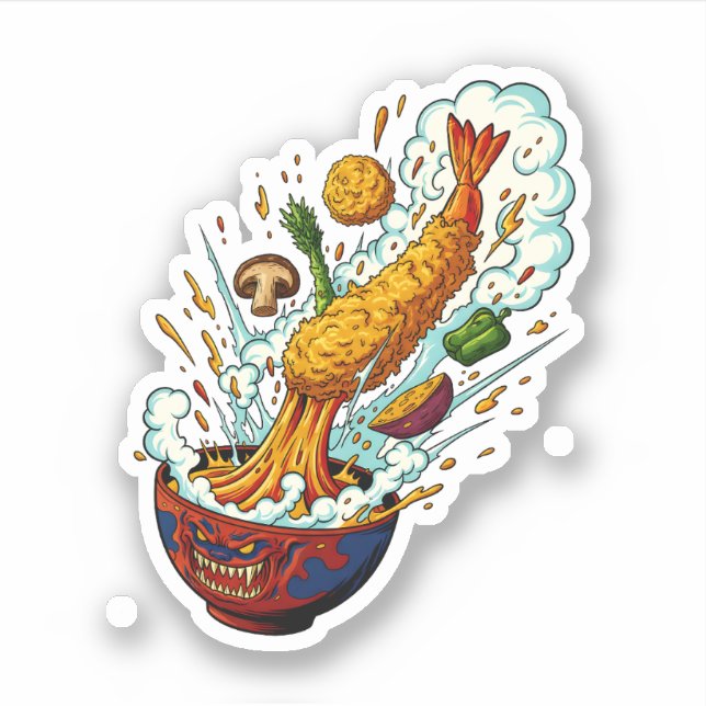 Exploding Tempura Monster Bowl Japanese Food Art (Front)