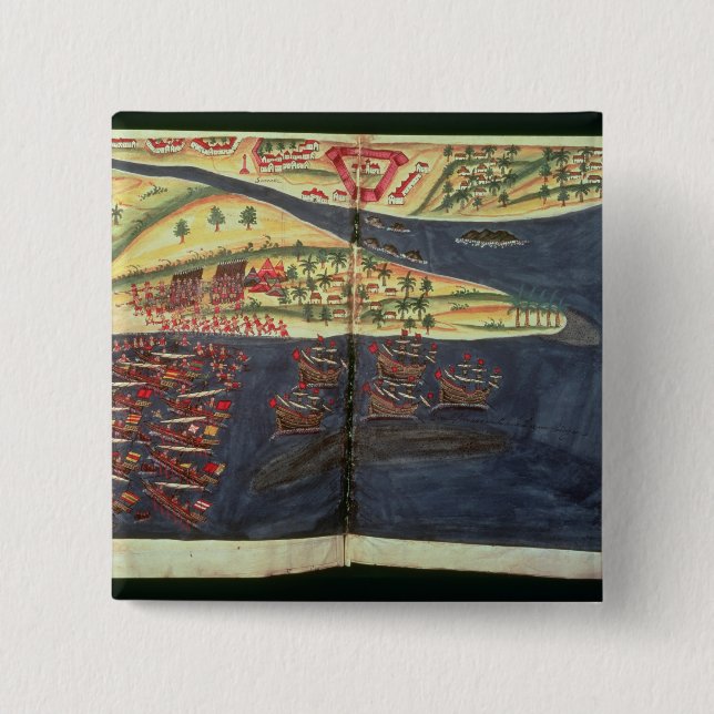 Exploration map of Surat 15 Cm Square Badge (Front)