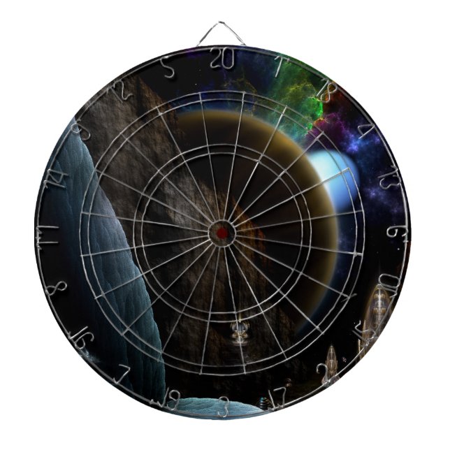 Exploration Of Space Fractal Art Dartboard (Front)