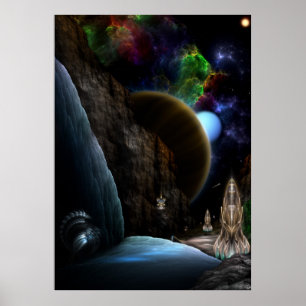 Exploration Of Space Fractal Art Wall Poster