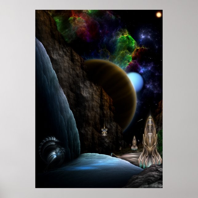 Exploration Of Space Fractal Art Wall Poster (Front)