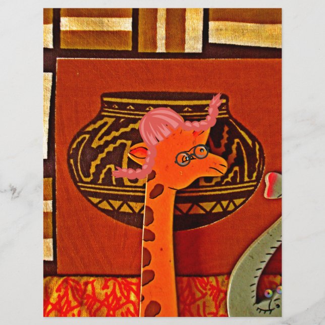 Explore African Wonder: Giraffe Art in Marvin Hat (Front)