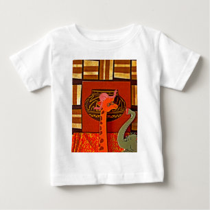 Explore African Wonder: Giraffe Art in Marvin Hat Baby T-Shirt