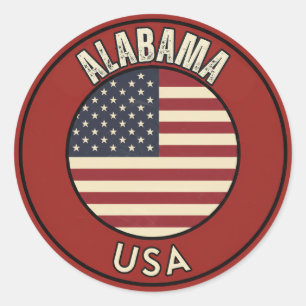 Explore Alabama - State Adventure Classic Round Sticker