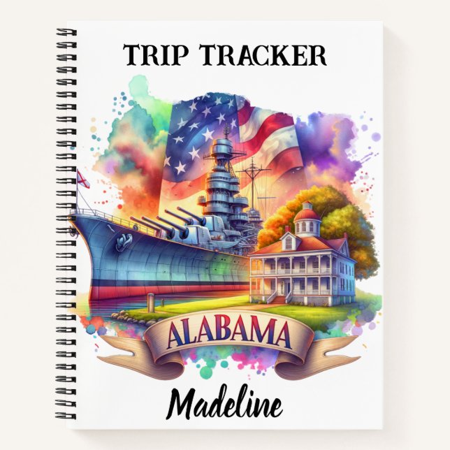 Explore Alabama's historic battleship and charm Notebook (Front)