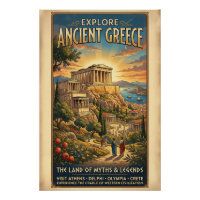 Explore Ancient Greece Vintage Travel Poster