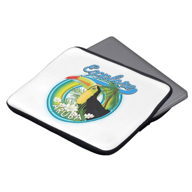 Explore Aruba travel logo Laptop Sleeve (Front Top)