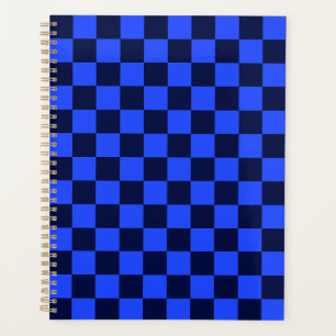 Explore Bold Blue and Black Chequered Design Planner